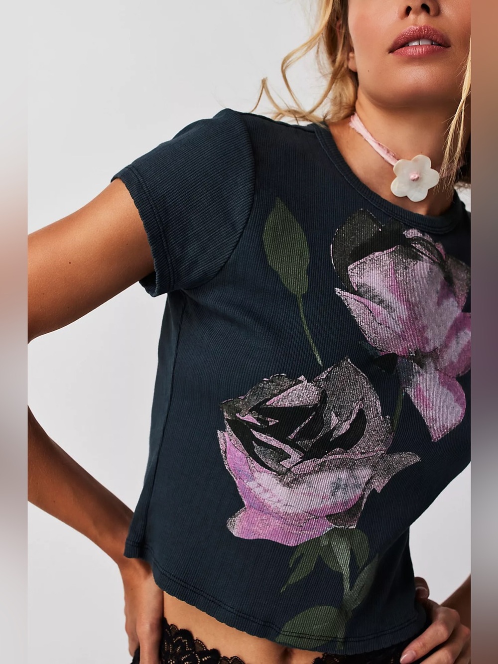 Daydreamer Rose Pointelle Tee
